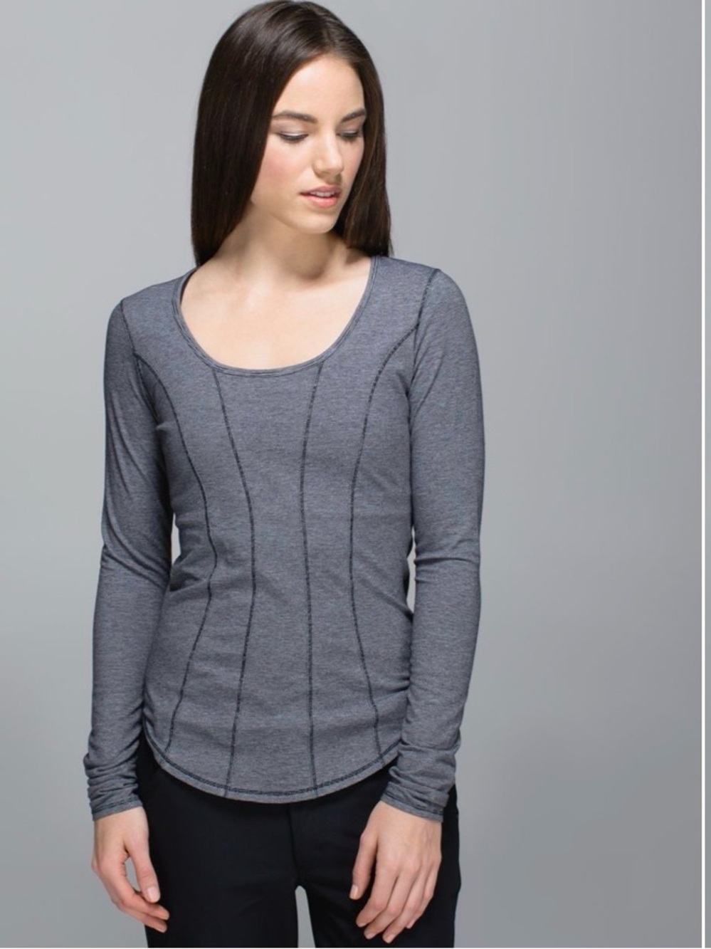 Lululemon Between The Lines Long Sleeve Scoop Neck Shirt Size 8